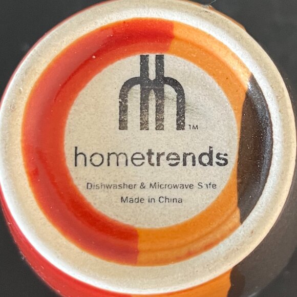 HomeTrends BAZAAR Pattern Stoneware Mug Burnt Red, Black Orange & White Stripes - Picture 15 of 15